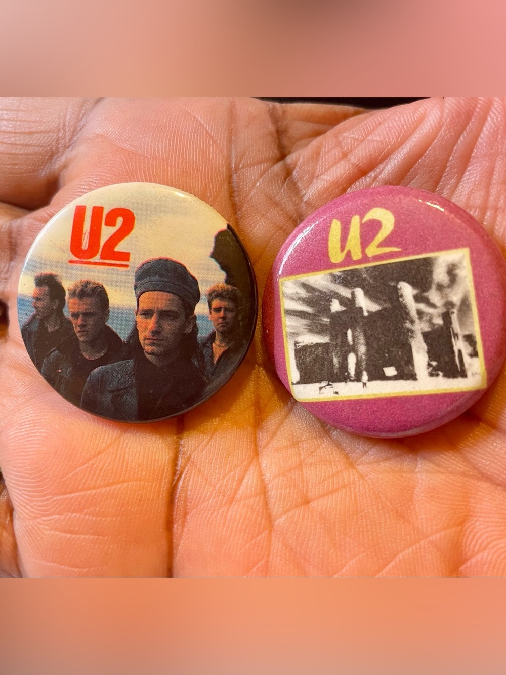 U2 Pin-Back Buttons Black & Pink